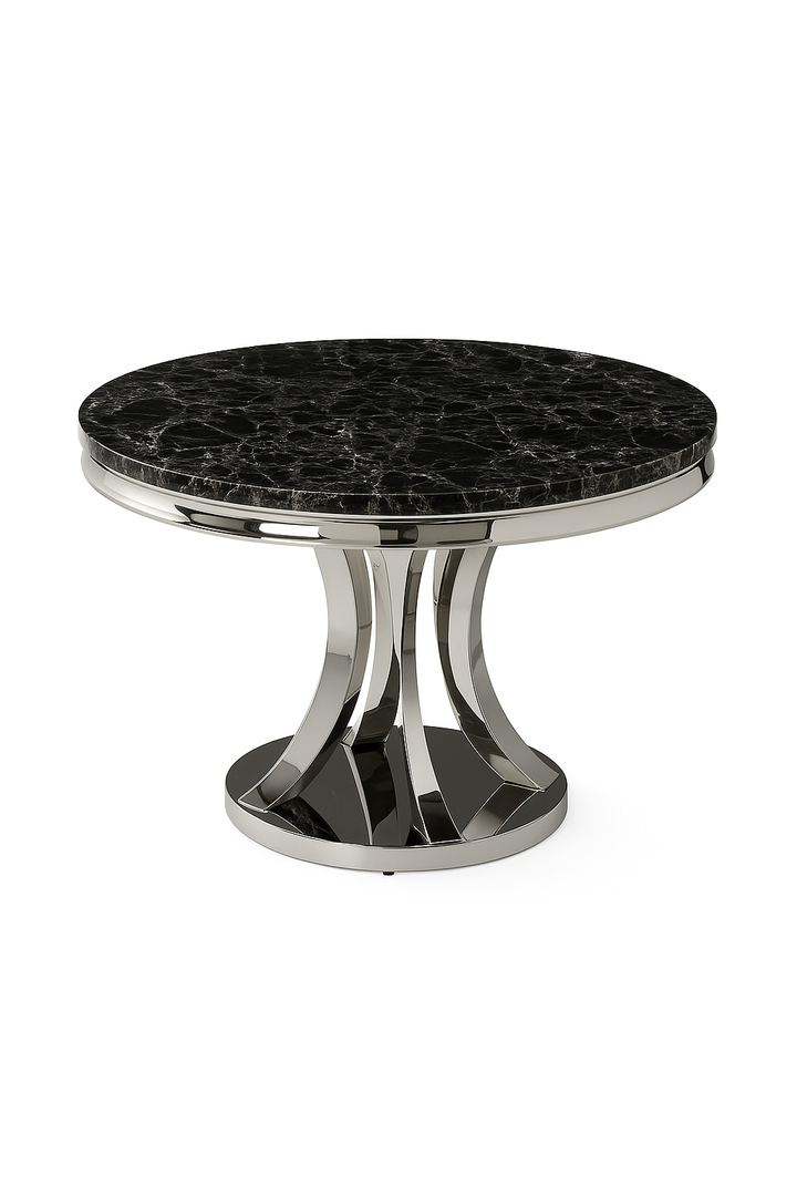 Mitzi Round Light Grey Marble Top Dining Table