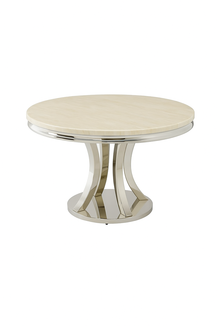 Mitzi Round Light Grey Marble Top Dining Table