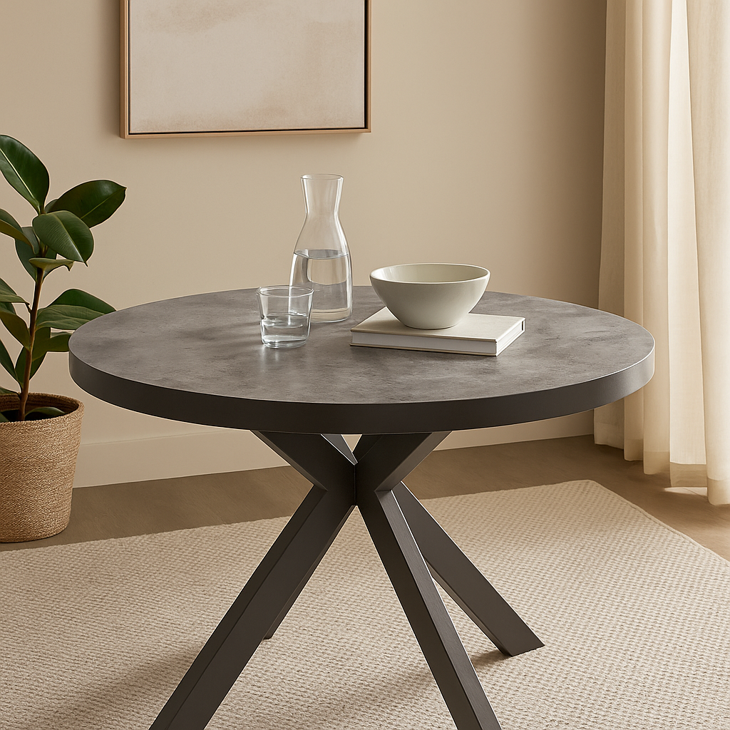Fusion 120cm Round Dining Table - Stone Effect
