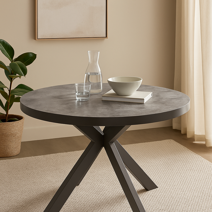Fusion 120cm Round Dining Table - Stone Effect
