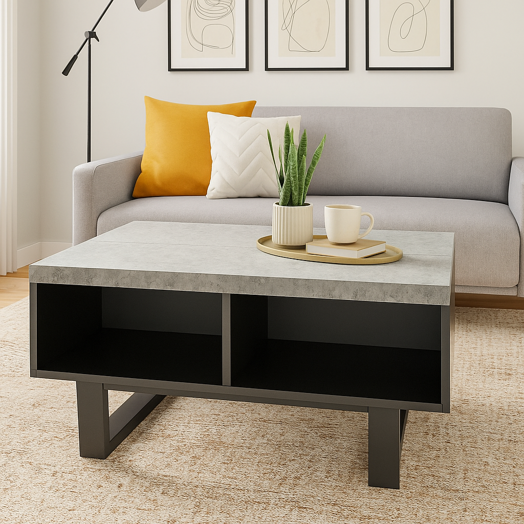 Fusion Laptop Storage Coffee Table - Stone Effect