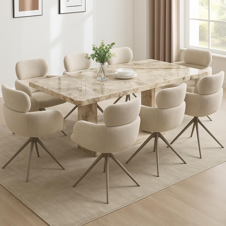 Artemis 2000 Table with 6 Apollo Swivel Dining Chairs