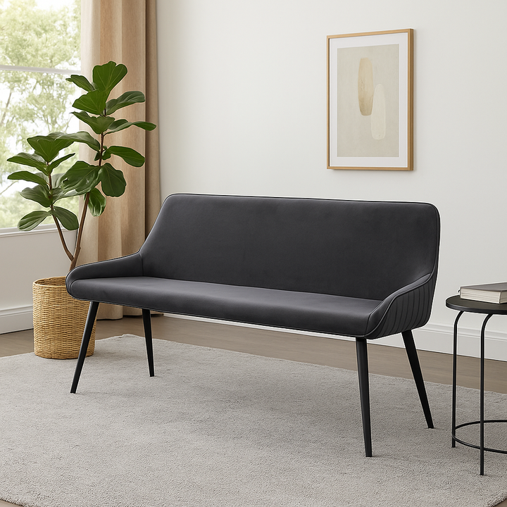 Stamford Bench - Grey Velvet
