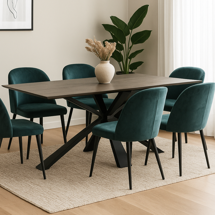 Stamford 180 Fixed Top Dining Table With Metal Base