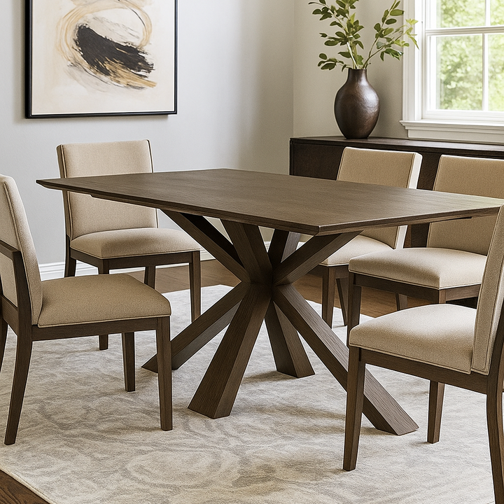 Stamford 180 Fixed Top Dining Table With Wooden Base