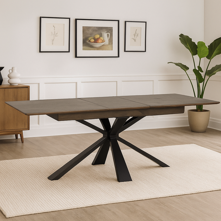 Stamford 160 Extending Dining Table With Metal Base