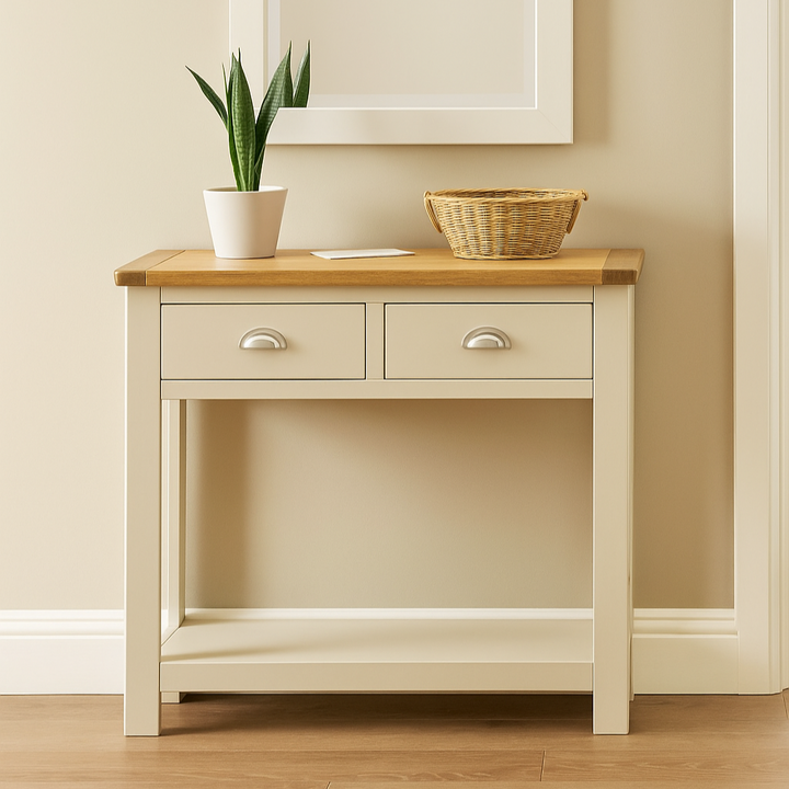 Portland 2 Drawer Console Table-stone