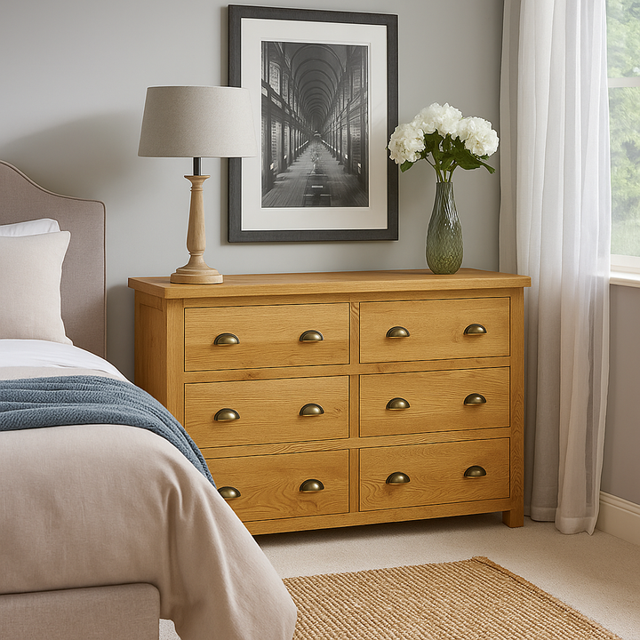 Portland 6 Drawer Chest-oak