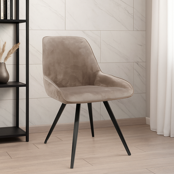 Stamford Dining Chair - Taupe Velvet