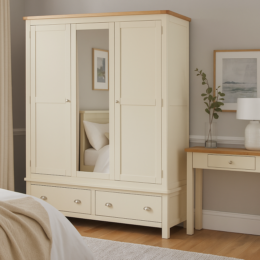 Portland Triple Wardrobe-Stone