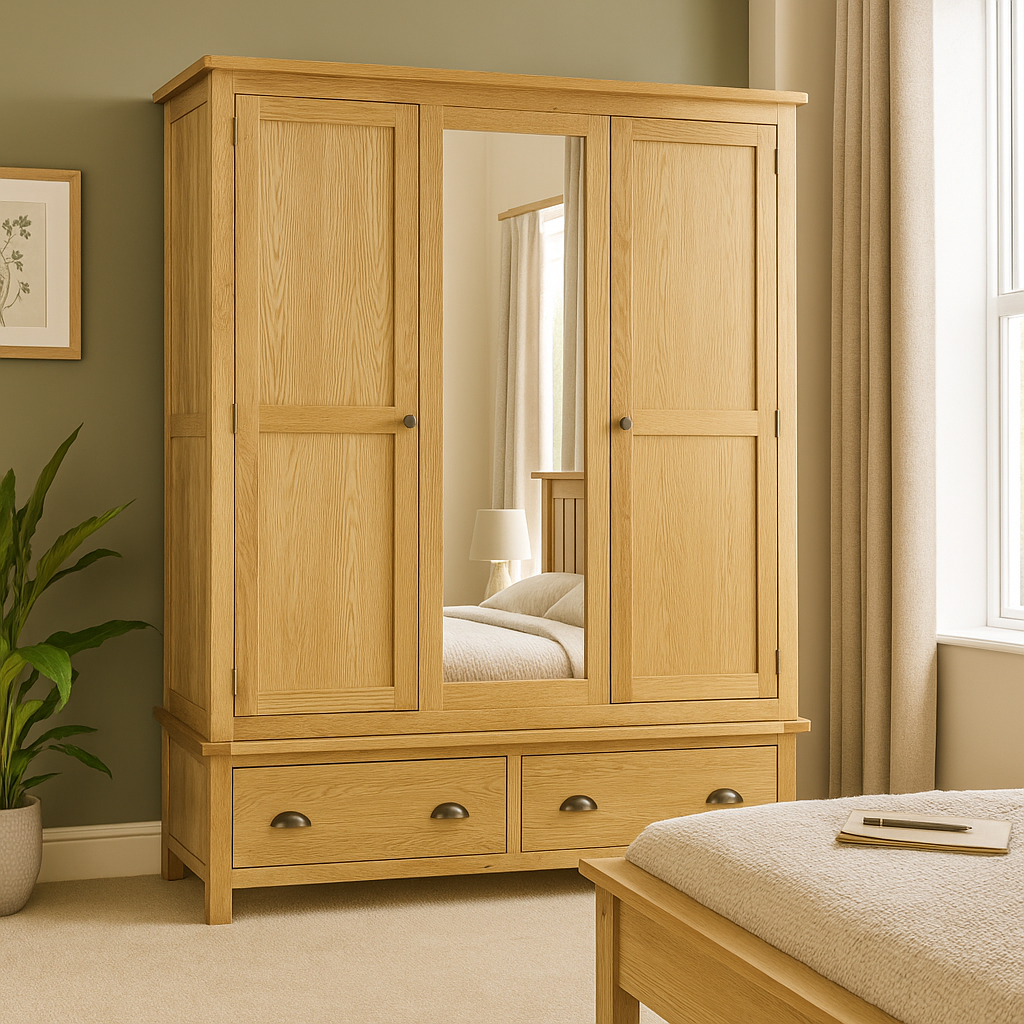 Portland Triple Wardrobe-oak
