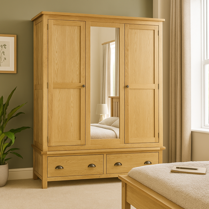 Portland Triple Wardrobe-oak