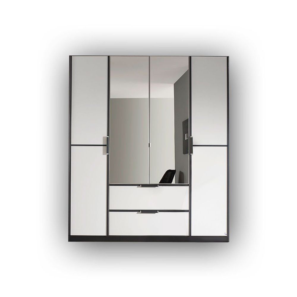 Rauch Essensa White Glass Front Combi Hinged Door Wardrobe