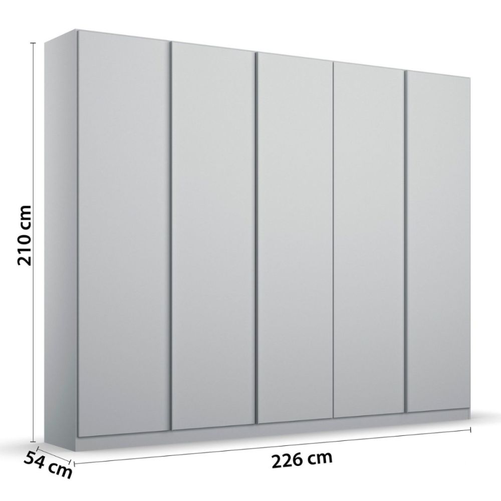 Rauch Monostar Silk Grey 5 Door Hinged Wardrobe W226CM