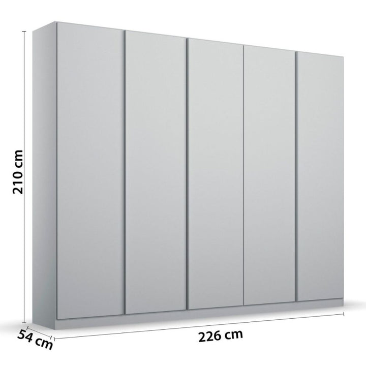 Rauch Monostar Silk Grey 5 Door Hinged Wardrobe W226CM