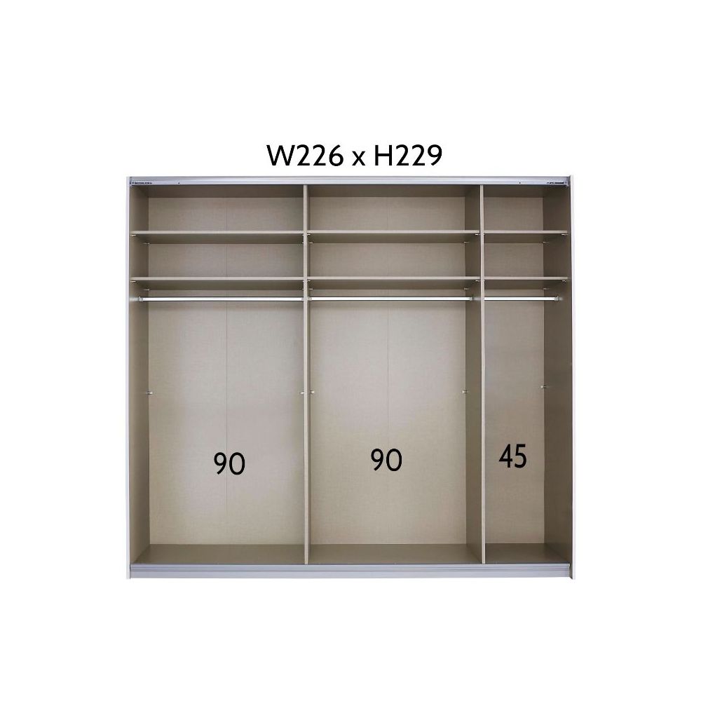 Rauch Essensa Alpine White & Metallic Grey Sliding Door Wardrobe