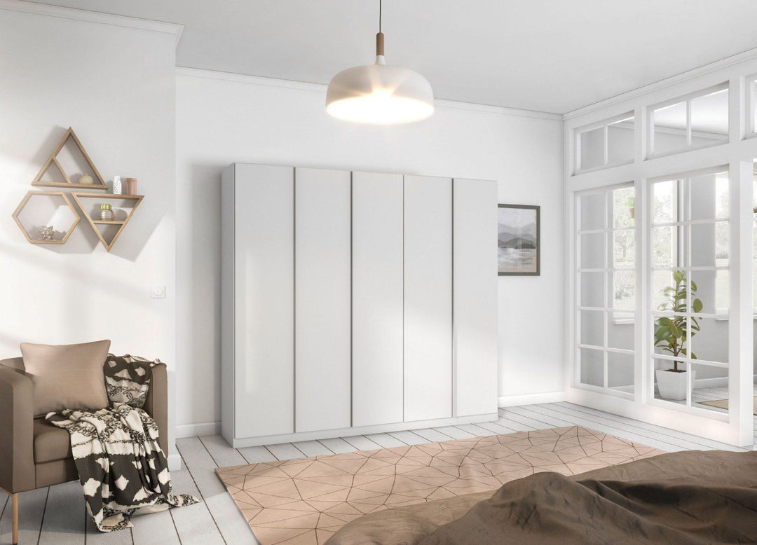Rauch Monostar White 5 Door Hinged Wardrobe W226CM