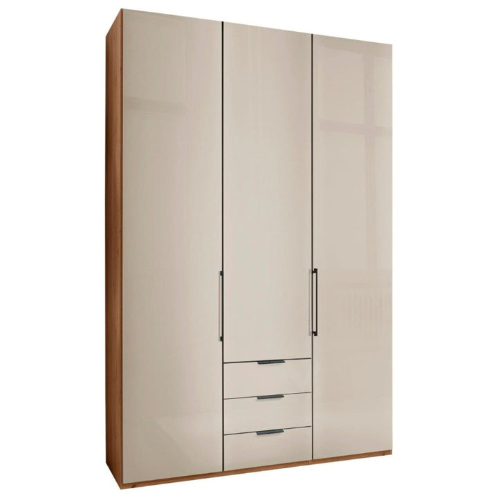 Wiemann Monaco 3 Door Hinged Glass Front Wardrobe With Drawers