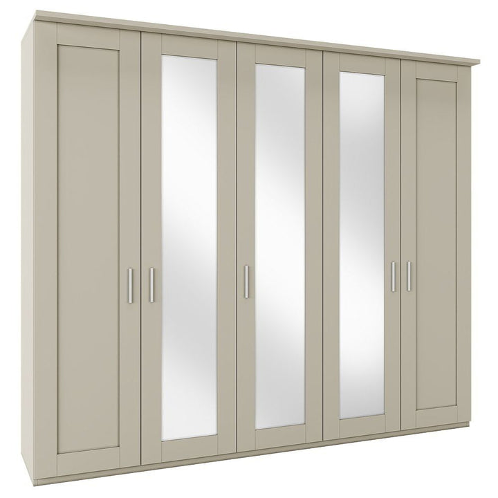 Marlow 5 Door Hinged Wardrobe With Mirror