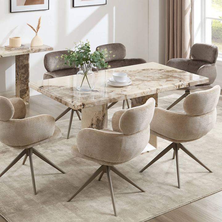Artemis 1600 Table with 4 Apollo Swivel Dining Chairs