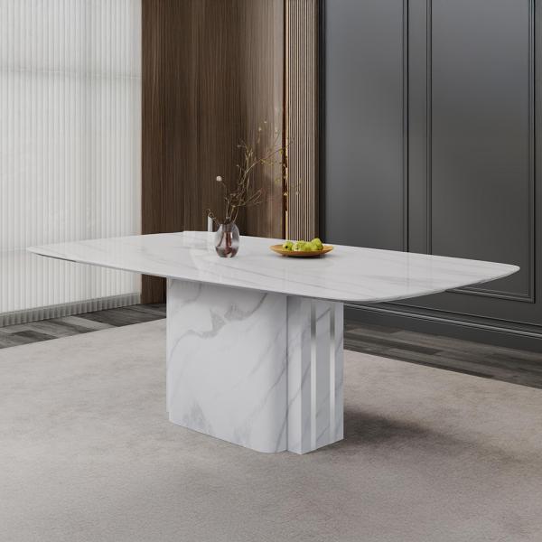 Valente White Marble Dining Table 180