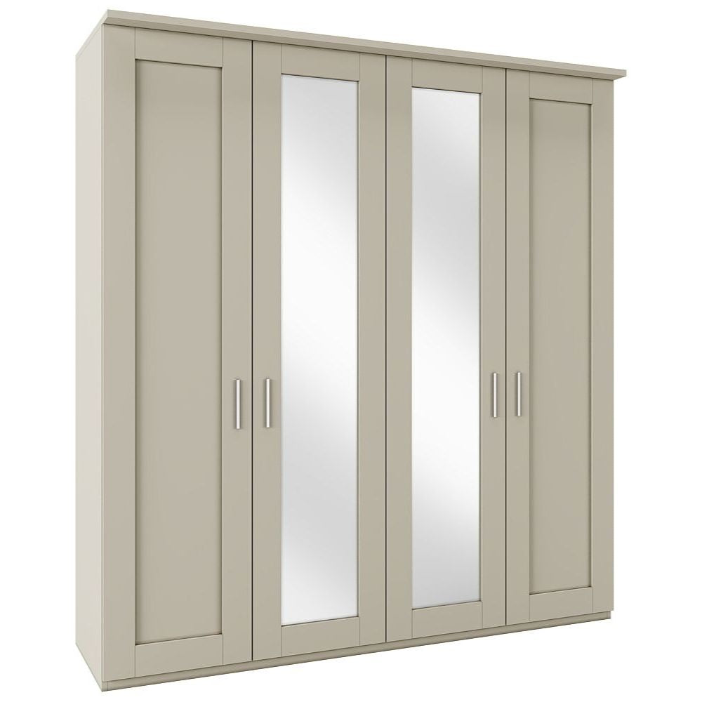 Marlow 4 Door Hinged Wardrobe With Mirror