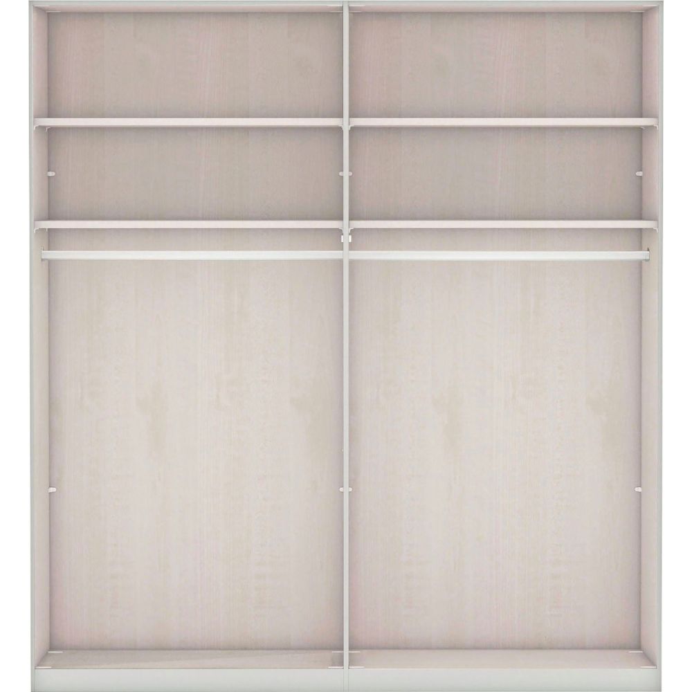 Wiemann Berlin Graphite Glass & Mirror Front Hinged Door Wardrobe