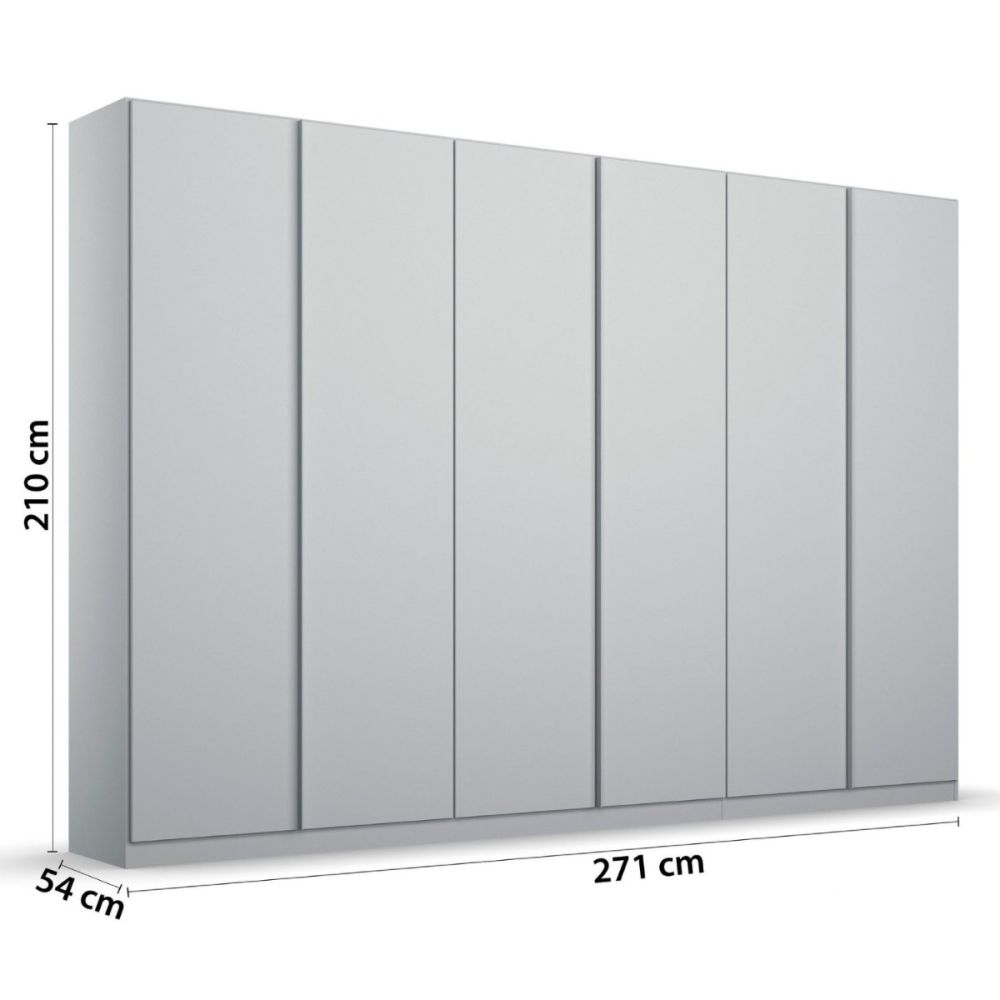 Rauch Monostar Silk Grey 6 Door Hinged Wardrobe W271CM