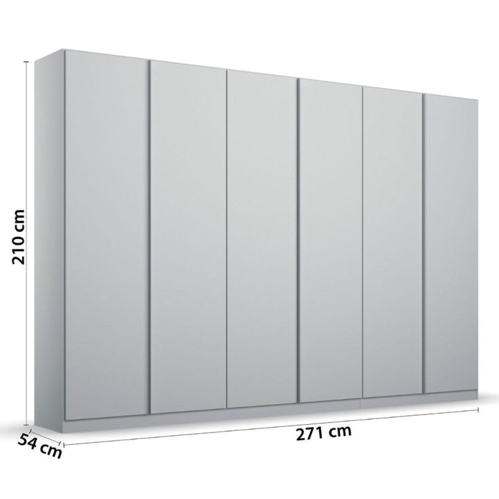 Rauch Monostar Silk Grey 6 Door Hinged Wardrobe W271CM