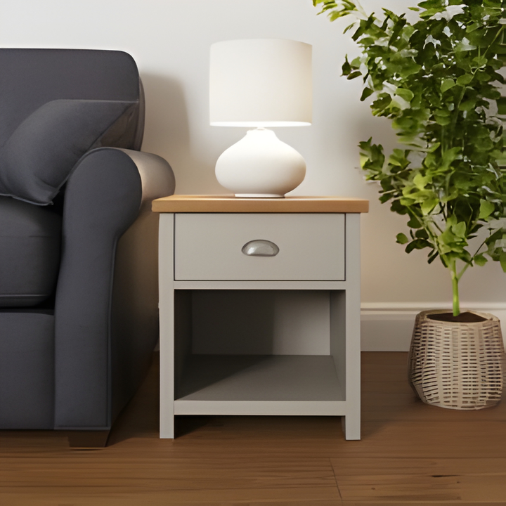 Lancaster Grey Lamp Table | Two-Tone Side Table UK