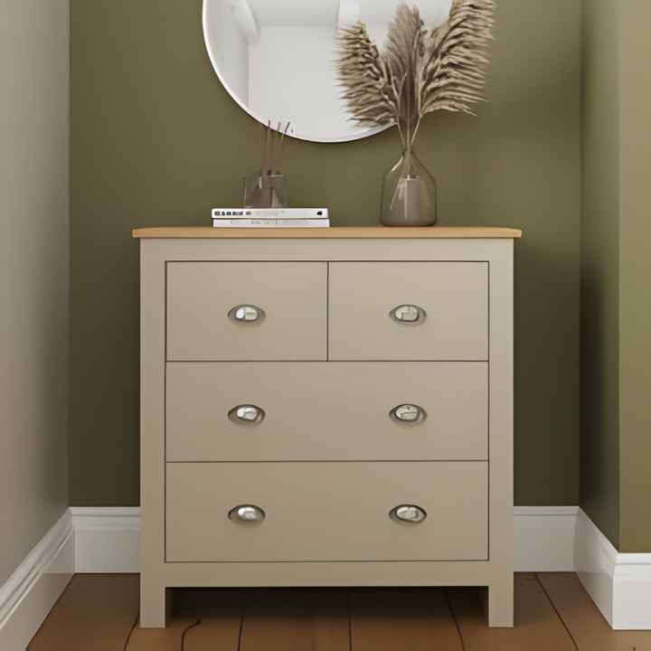 Modern Cream 4-Drawer Chest