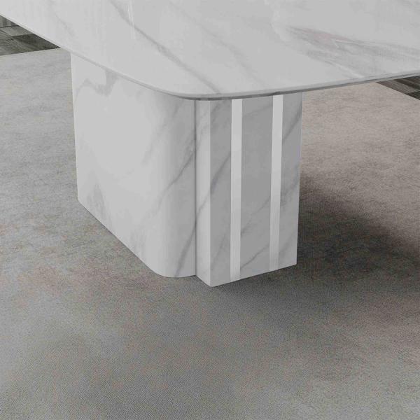 Valente White Marble Dining Table 180