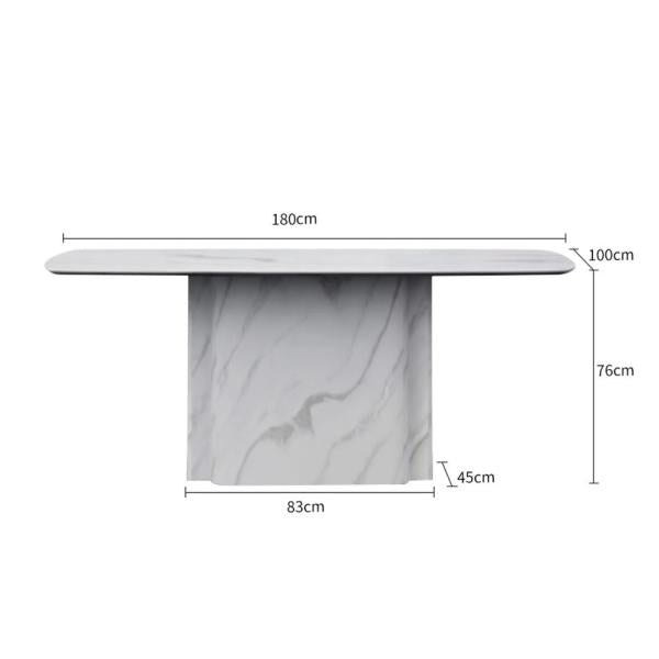 Valente White Marble Dining Table 180