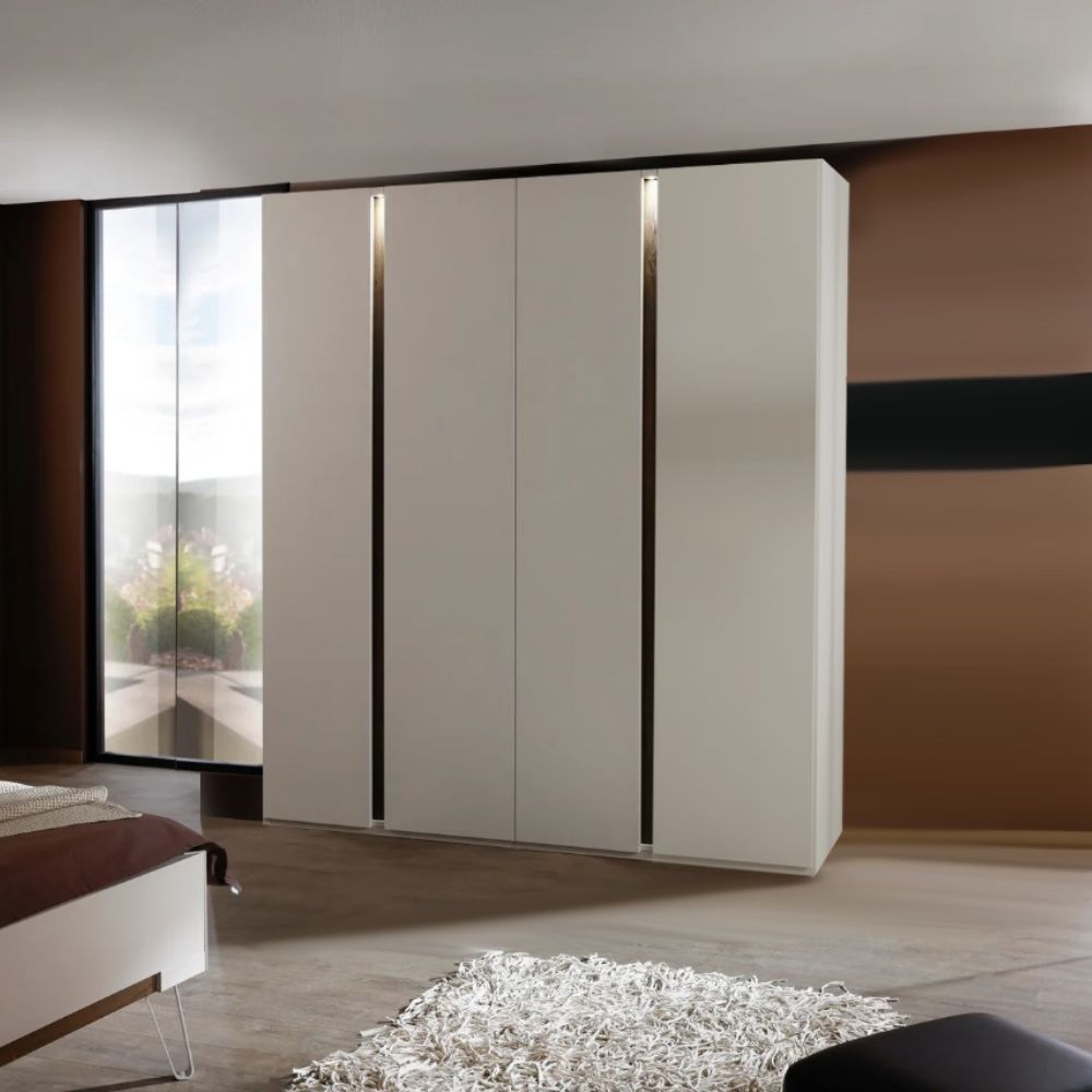 Lando 4 Door Hinged Wardrobe with Lighting