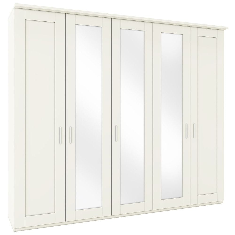 Marlow 5 Door Hinged Wardrobe With Mirror