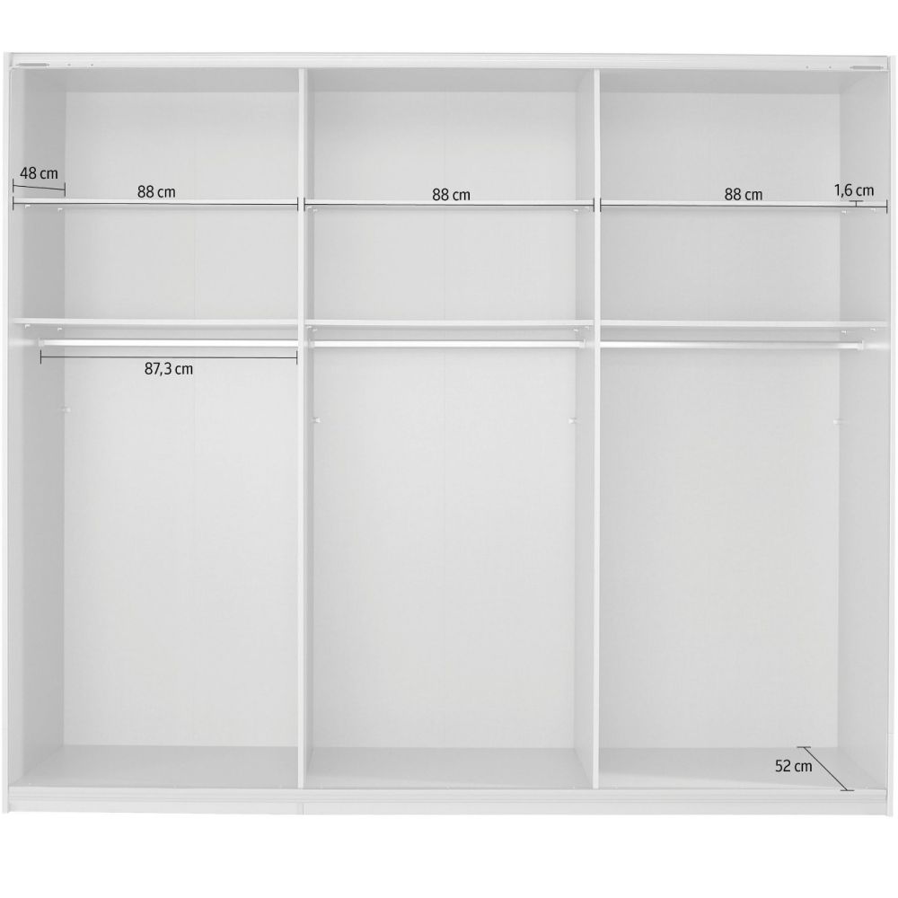 Rauch Oracle White 3 Door Full Mirror Sliding Wardrobe 203CM