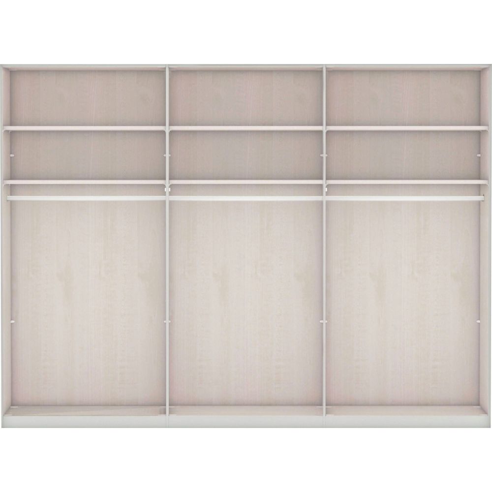 Wiemann Berlin Graphite Glass & Mirror Front Hinged Door Wardrobe