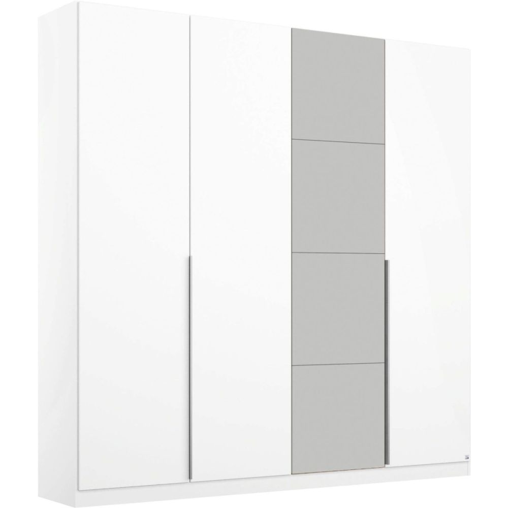 Rauch Bellezza High Gloss White and Grey 4 Door Hinged wardrobe