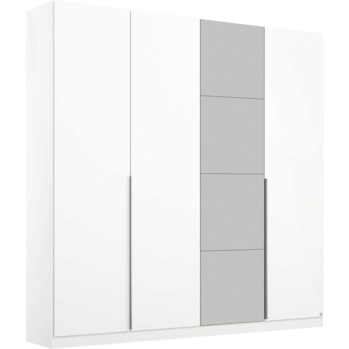 Rauch Bellezza High Gloss White and Grey 4 Door Hinged wardrobe