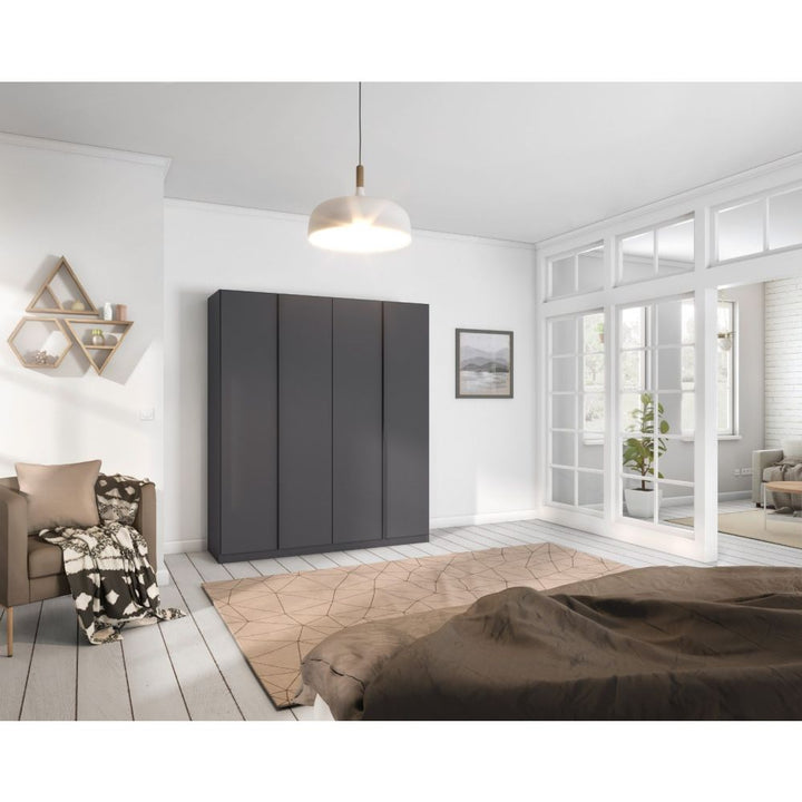 Rauch Monostar Metallic Grey 4 Door Hinged Wardrobe W181CM