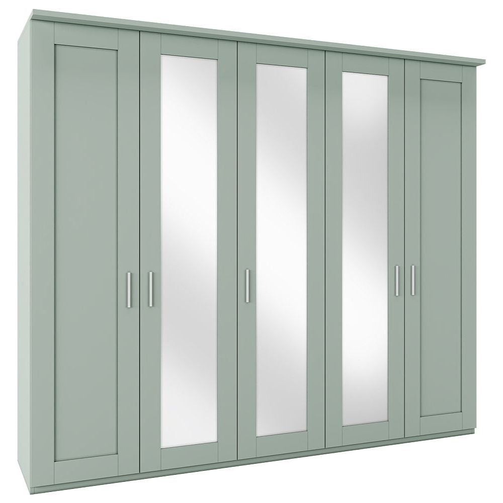 Marlow 5 Door Hinged Wardrobe With Mirror