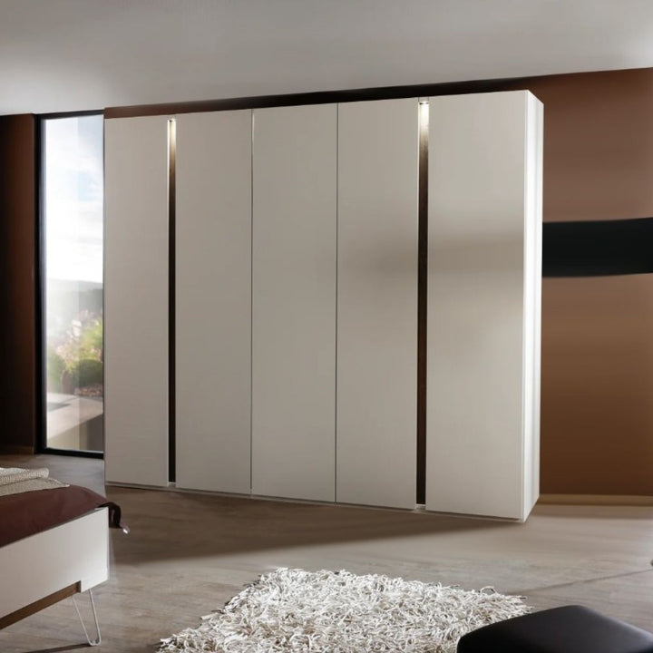 Lando 5 Door Hinged Wardrobe with Lighting