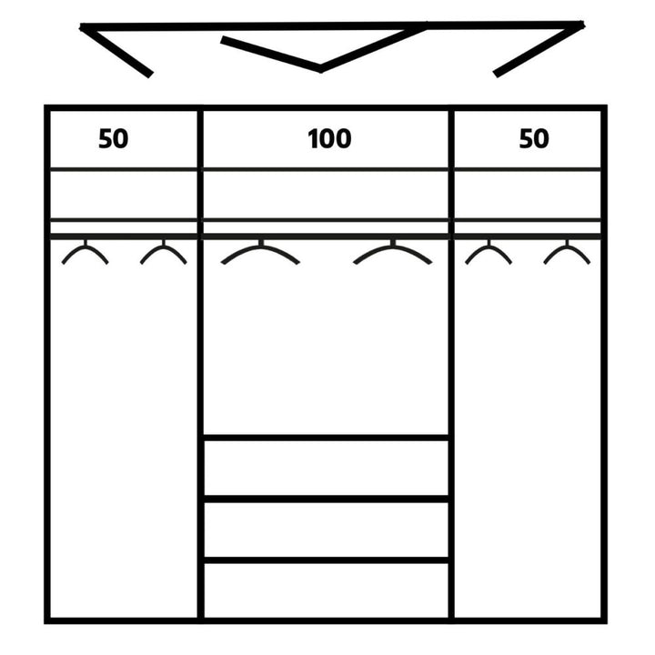 Rauch Erimo Graphite & Basalt Glass Combi German Wardrobe - Style 1