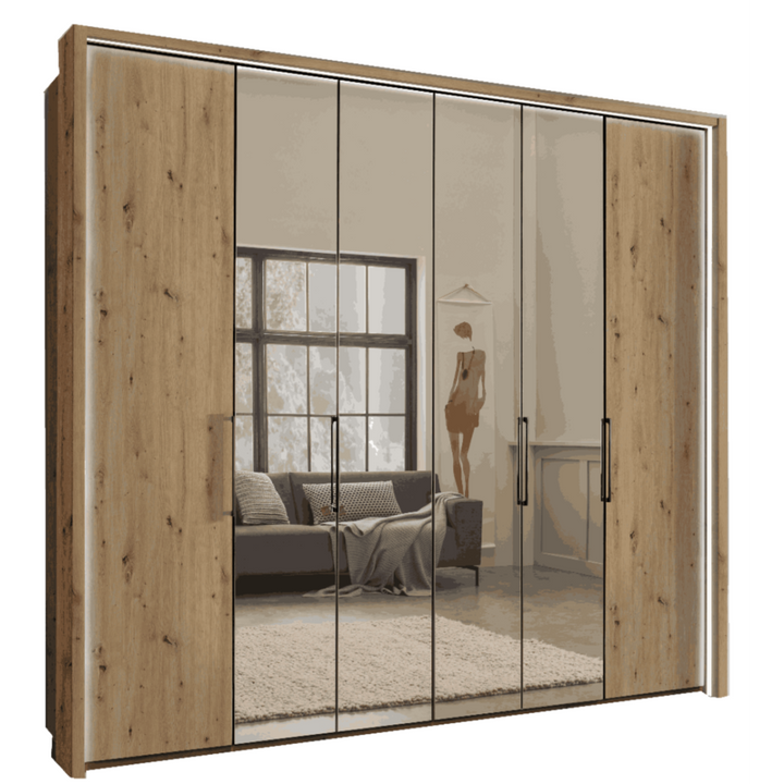 Wiemann Monaco 1000 Wardrobe With 6 Hinged & Mirror Doors