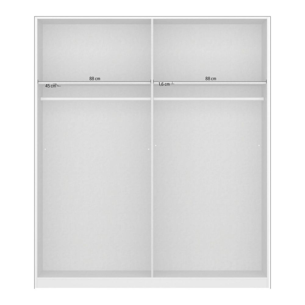 Rauch Monostar Metallic Grey 4 Door Hinged Wardrobe W181CM