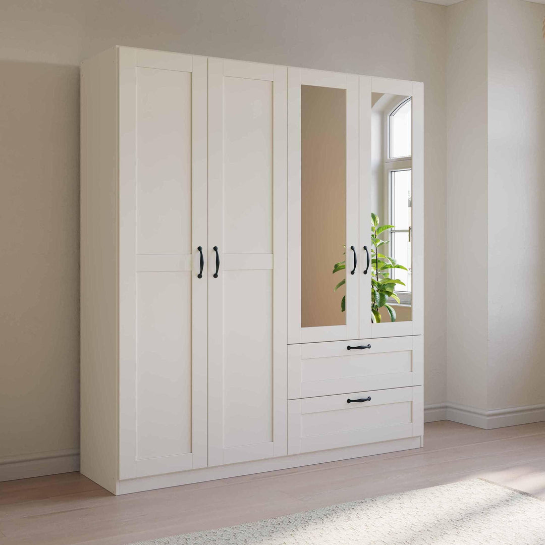 Rauch Cottage 4 Door Combi Wardrobe with Mirror