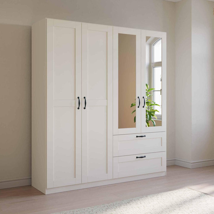 Rauch Cottage 4 Door Combi Wardrobe with Mirror