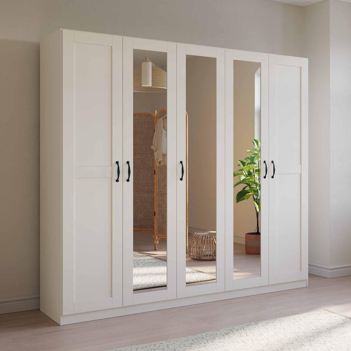 Rauch Cottage 5 Door Hinged Wardrobe with Mirror