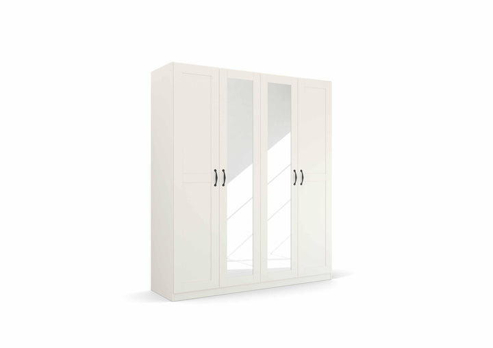 Rauch Cottage 4 Door Hinged Wardrobe with Mirror