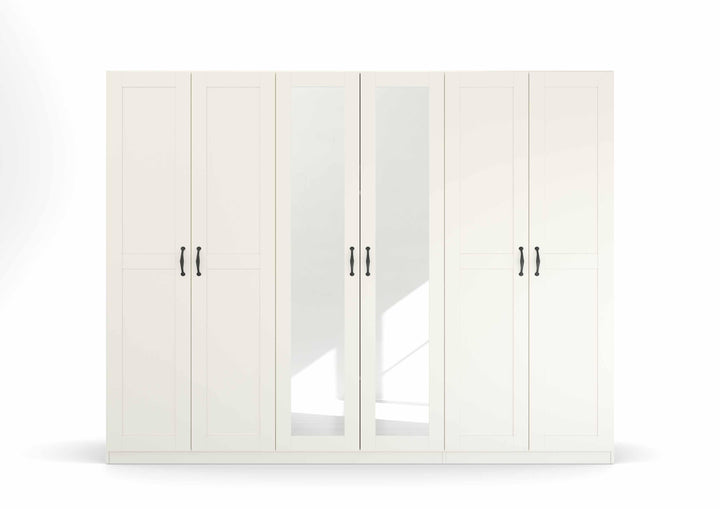 Rauch Cottage 6 Door Hinged Wardrobe with Mirror